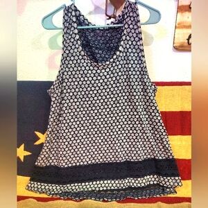 LOFT XL sleeveless navy blue with lace